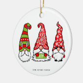 Drei Gnomes Illustrationen Frohe Weihnachten Keramik Ornament (Links)
