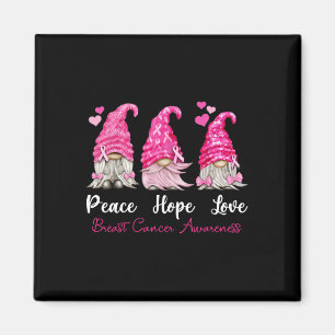 Drei Gnomes Peace Hope Liebe Brustkrebs Awarene Magnet