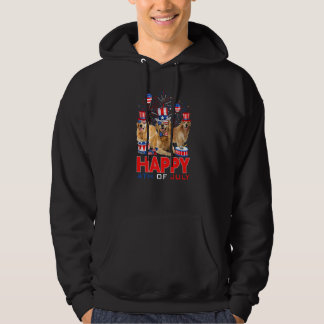 Drei Golden Retriever Hunde American Flag Happy 4t Hoodie