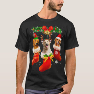 Drei goldene Retrievers in Socken Weihnachten Paja T-Shirt