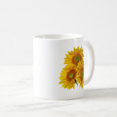 Drei goldene Sonnenblumen Kaffeetasse (VorderseiteRechts)