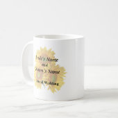 Drei goldene Sonnenblumen Kaffeetasse (Vorderseite Links)