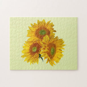 Drei goldene Sonnenblumen Puzzle
