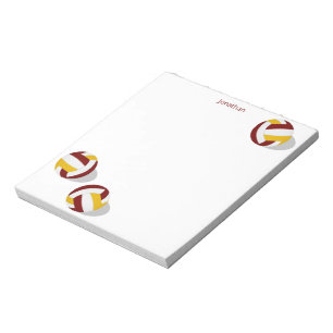 drei Goldvolleyballs personalisiert Notizblock