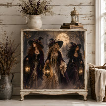 Drei gotische Hexen Vollmond Verzauberter Wald