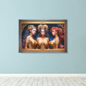 Drei Graces griechischer Mythologie von Xzendor7 Leinwanddruck (Insitu (Holzboden))