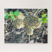 Drei graue Mushrooms im Wald Puzzle (Horizontal)