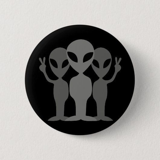 Drei graue Raum-Außerirdische Button (Vorderseite)