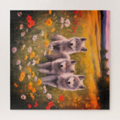 Drei graue Wolfswelpen Puzzle (Horizontal)
