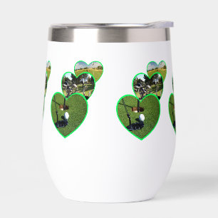 Drei Green Golf Hearts Design,