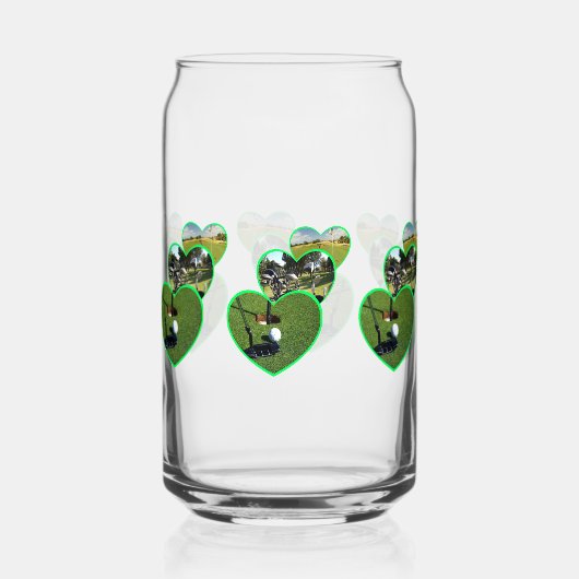 Drei Green Golf Hearts Design, Dosenglas (Vorderseite)