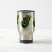 Drei Green Golf Hearts Design, Reisebecher (Mittel)