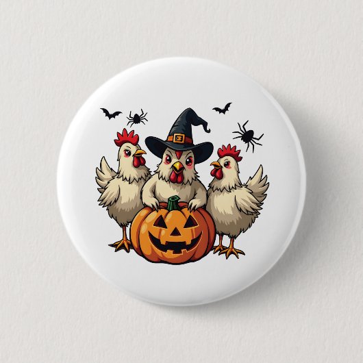 Drei grimmige Halloween-Bauer Button (Vorderseite)
