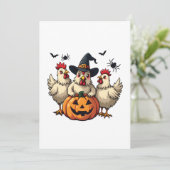 Drei grimmige Halloween-Bauer Einladung (Stehend Vorderseite)
