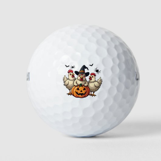 Drei grimmige Halloween-Bauer Golfball (Vorderseite)