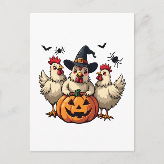 Drei grimmige Halloween-Bauer Postkarte (Vorderseite)