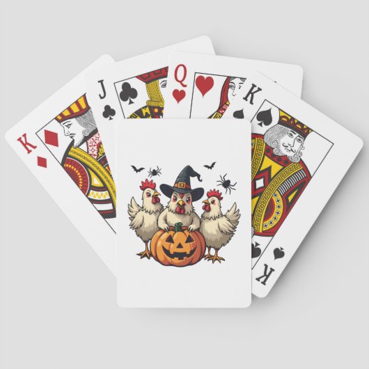 Drei grimmige Halloween-Bauer Spielkarten (Rückseite)