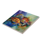 Drei großartige Schildkröten wandern in den Sturms Fliese (Seite)