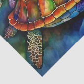 Drei großartige Schildkröten wandern in den Sturms Seidenpapier (Detail)