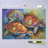 Drei großartige Schildkröten wandern in den Sturms Seidenpapier (Handwerk)