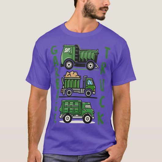 Drei grüne Müllwagen T-Shirt (Vorderseite)