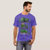 Drei grüne Müllwagen T-Shirt (Vorne ganz)