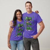 Drei grüne Müllwagen T-Shirt (Unisex)