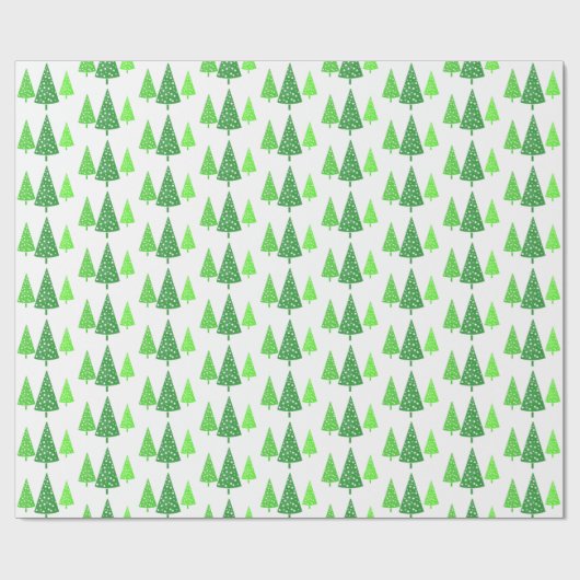 Drei Grüne Wasserfarben Polka Dot Trees Geschenkpapier (Flach)