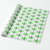Drei Grüne Wasserfarben Polka Dot Trees Geschenkpapier (Ungerollt)