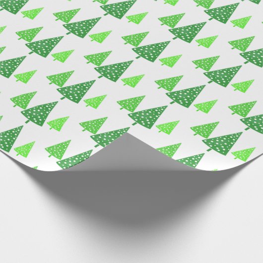 Drei Grüne Wasserfarben Polka Dot Trees Geschenkpapier (Ecke)
