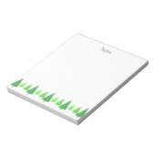 Drei Grüne Wasserfarben Polka Dot Trees Notizblock (Rotiert)