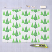 Drei Grüne Wasserfarben Polka Dot Trees Seidenpapier (Handwerk)