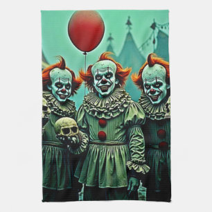 Drei gruselige Clowns Skull Few Design Geschirrtuch