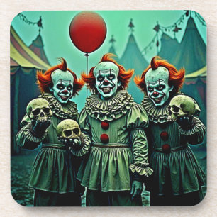 Drei gruselige Clowns Skull Few Design Getränkeuntersetzer