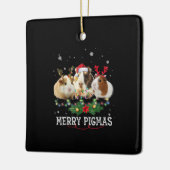 Drei Guinea Weihnachtslicht Weihnachtsmannmütze Keramikornament (Links)