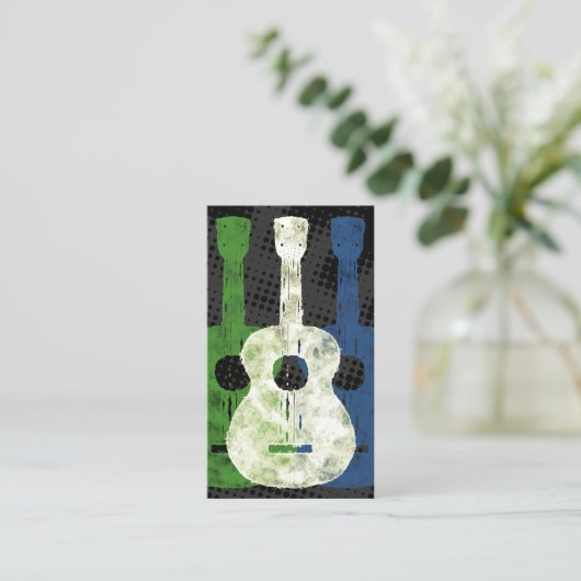 Drei Guitars Business Cards Visitenkarte (Stehend Vorderseite)