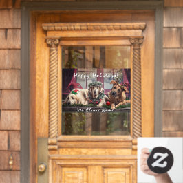 Drei gute Hunde Tierarzt Weihnachten Fensteraufkleber