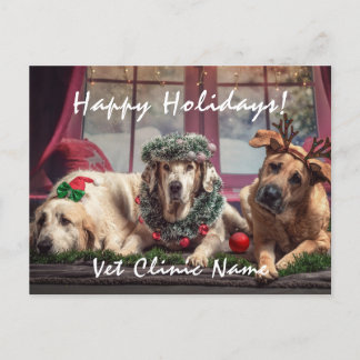 Drei gute Hunde Tierarzt Weihnachten Postkarte