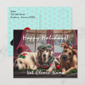 Drei gute Hunde Tierarzt Weihnachten Postkarte (Vorne/Hinten)