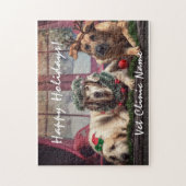 Drei gute Hunde Tierarzt Weihnachten Puzzle (Vertikal)