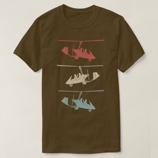 Drei Gyrocopter-Vintage Farben T-Shirt (Design vorne)