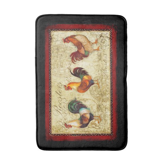 Drei Hähne Badematte (Vorderseite Vertikal)