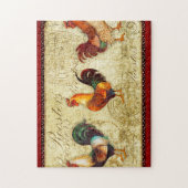 Drei Hähne Puzzle (Vertikal)