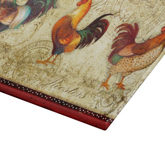 Drei Hähne Schneidebrett (Ecke)