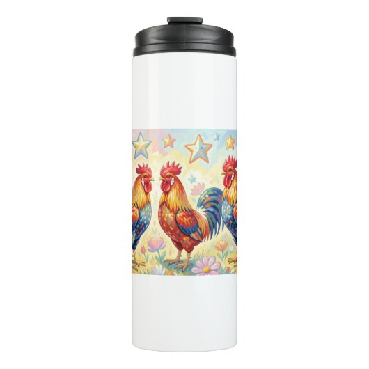 Drei Hähne Thermosbecher (Vorderseite)
