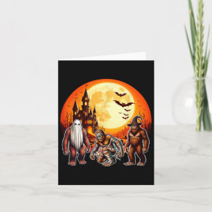 Drei Halloween Bigfoots Horror Boo Ghost Witch Mu Karte