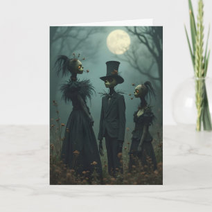 Drei Halloween-Figuren Feiertagskarte