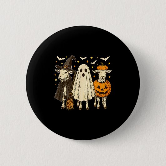 Drei Halloween-Ziegen Cosplay Hexe Boo geschnitzte Button (Vorderseite)