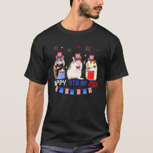 Drei Hamster glücklich zum 4. Juli Amerikanische F T-Shirt