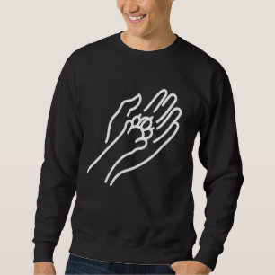 Drei Hände überlappen Kinderbetreuung für Hundefre Sweatshirt
